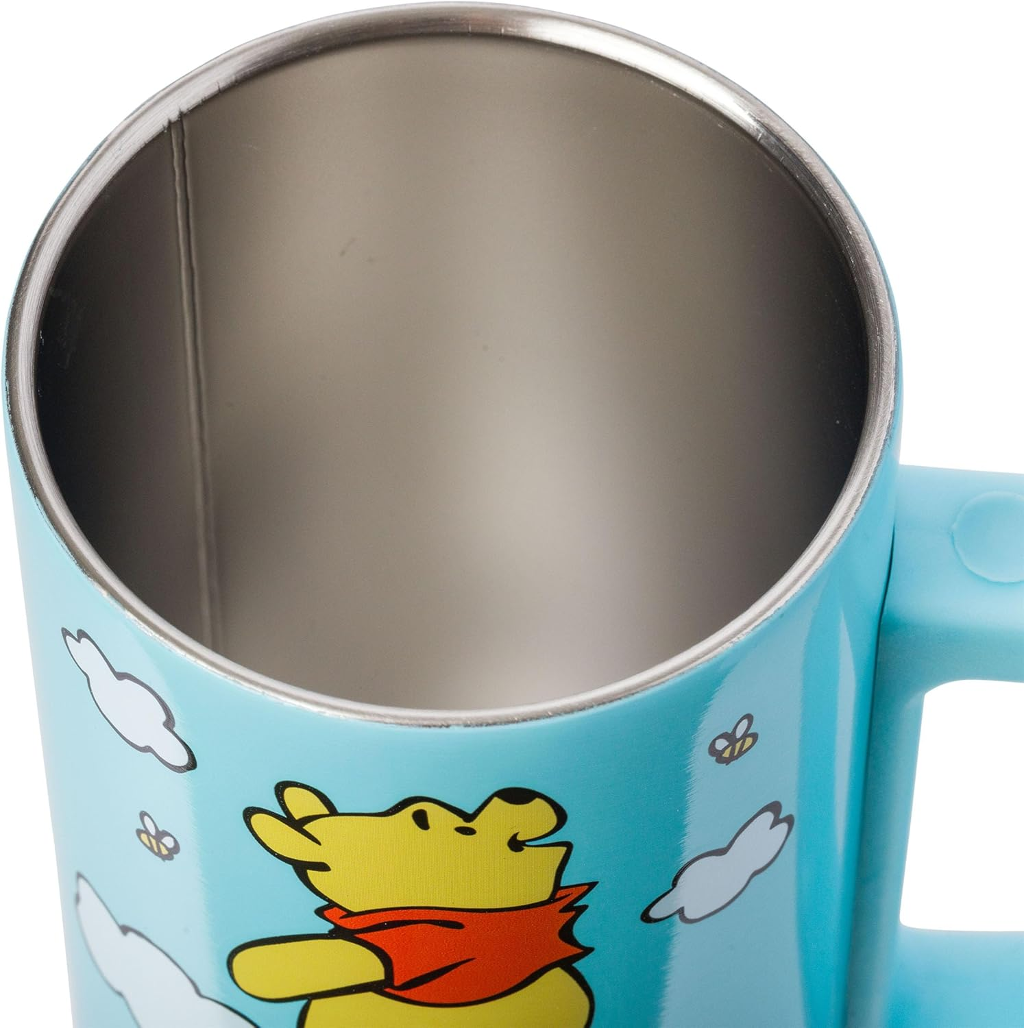Silver Buffalo Disney Winnie the Pooh Hunny Stack Double Wall Stainless Steel Coffee Mug with Handle, 15 Ounces