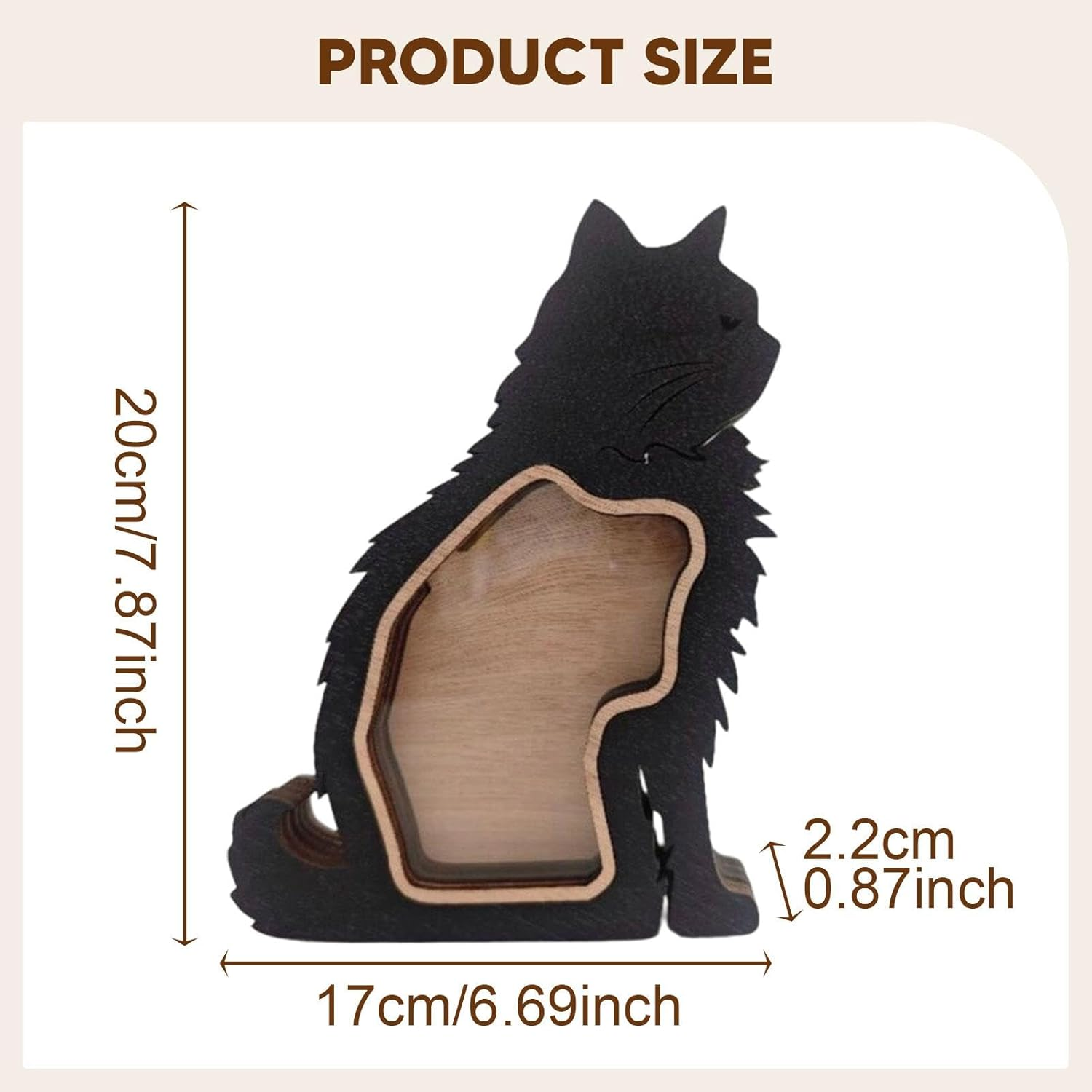 Cat Hair Keepsake Box Container Wooden Ornament image number 3