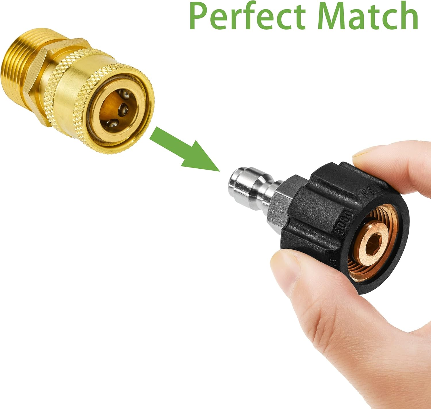 Pressure Washer Adapter Sets, M22 14Mm to 1/4'' Quick Connect Fittings Kits, Quick Connect Gun to Hose (2 X 2, 2 Pack) image number 4