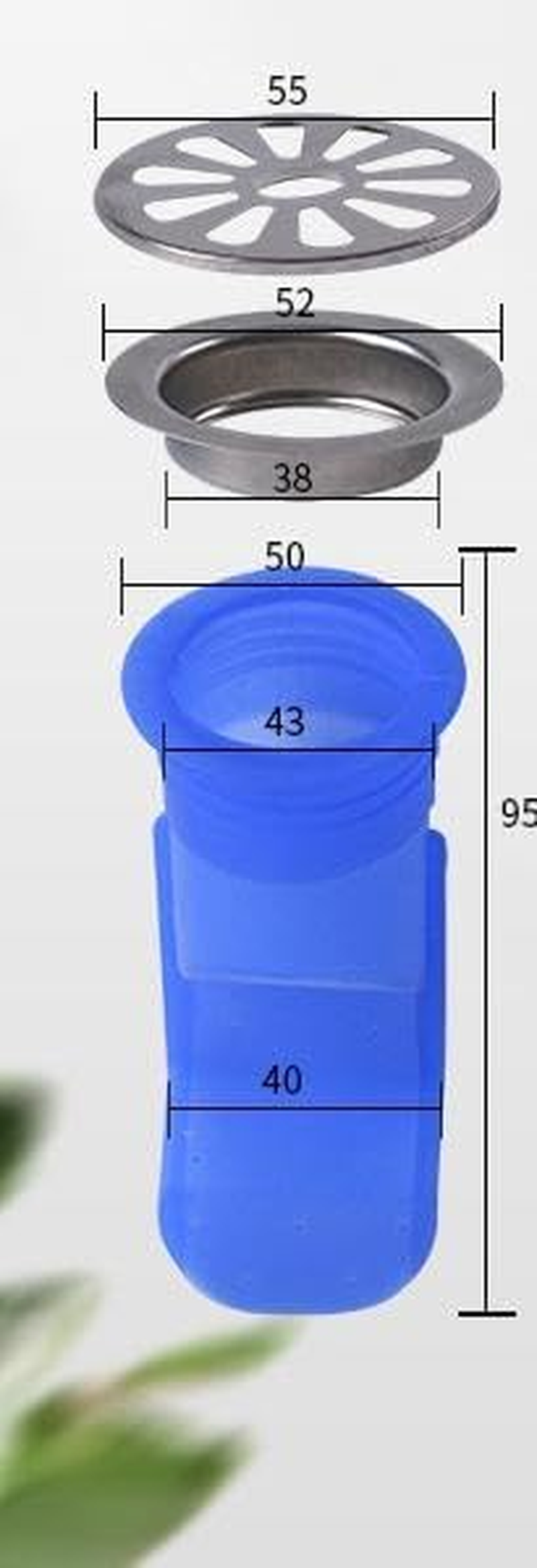 Stainless Steel Floor Drain Odor Proof Core, Drain Backflow Preventer, One Way Drain Valve Sewer Core for Toilet Bathroom Kitchen Tubes Stainless Steel Sink Showerhead Filter (Blue, One Size) image number 6