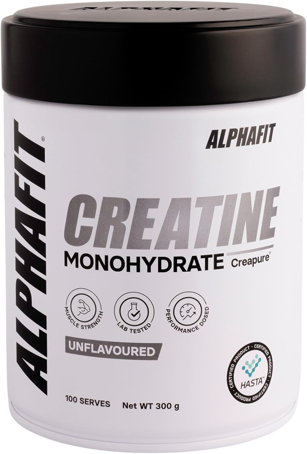 ALPHAFIT Creapure&reg; Creatine Monohydrate Powder, Muscle Growth & Power, Unflavoured, HASTA Certified, 300G (100 Serves) image number 3