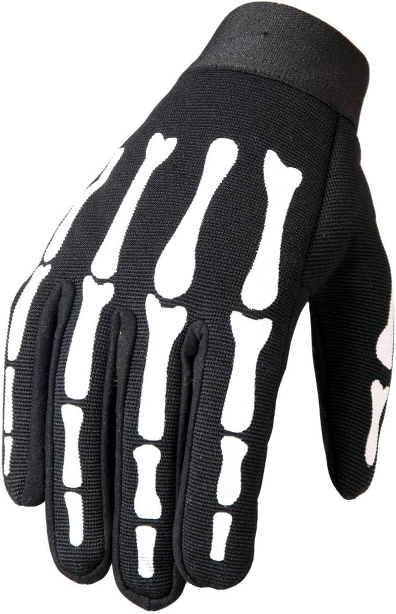 Hot Leathers Skeleton Mechanic Gloves (Black, Small) - Large