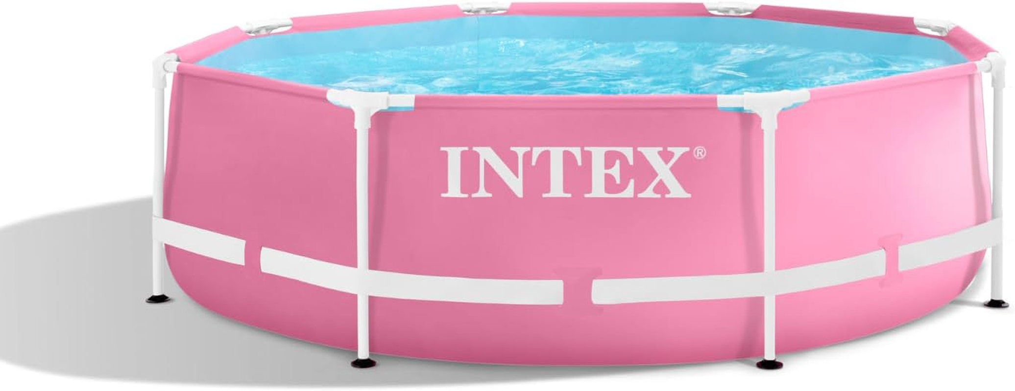 INTEX 28290AU - 2.44Mx76Cm Pink Metal Frame Pool, Ages 6+