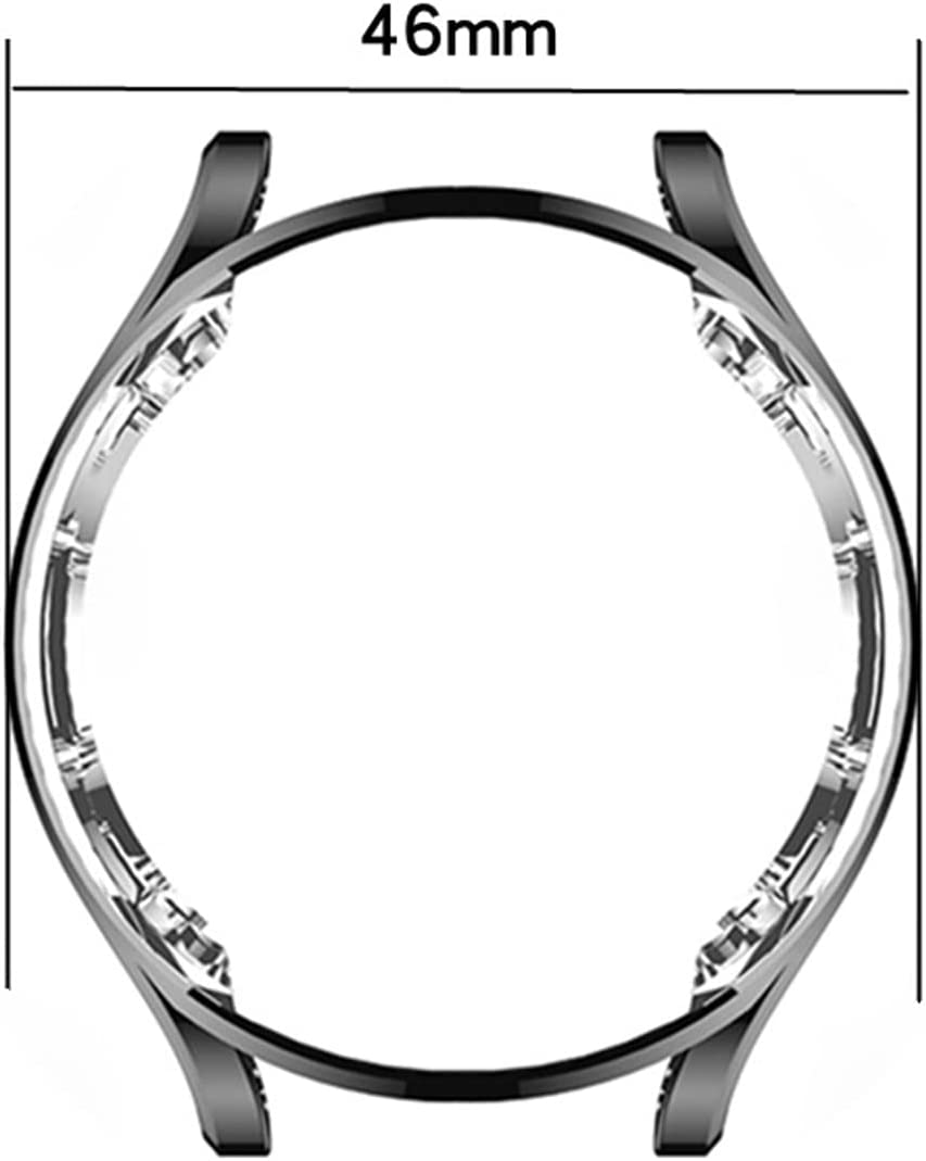 [2 Pack] for Samsung Watch 4 Classic 46Mm Case, Soft TPU Protective Cover Bumper Shell Compatible with Samsung Galaxy Watch 4 Classic 46Mm (Black+Transparent) image number 3