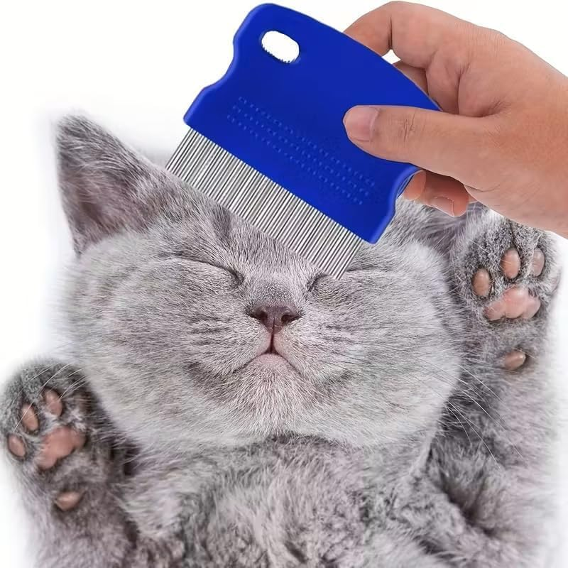 Pack of 6 Cat Dog Flea Comb, Lice Comb, Flea Comb for Removing Fleas, Metal Teeth Lice Comb, Flea Tear Stain Remover Comb image number 1