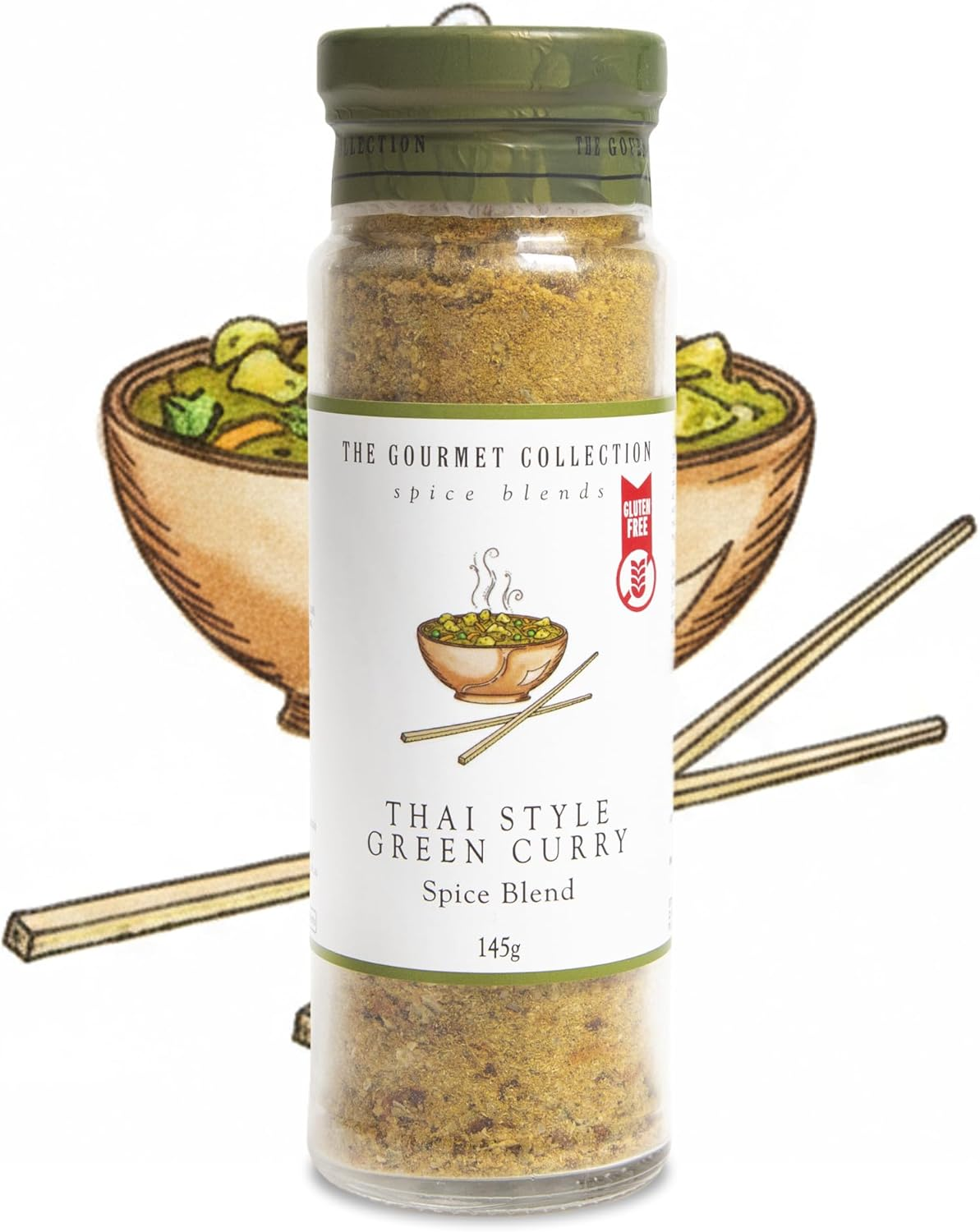 The Gourmet Collection Thai Style Green Curry Spice Blend, 145G &ndash; Gourmet Seasoning for Curries & Meats, Flavoured Spice Mix, Cooking Spices, Gluten Free, No Artificial Flavours or Colours
