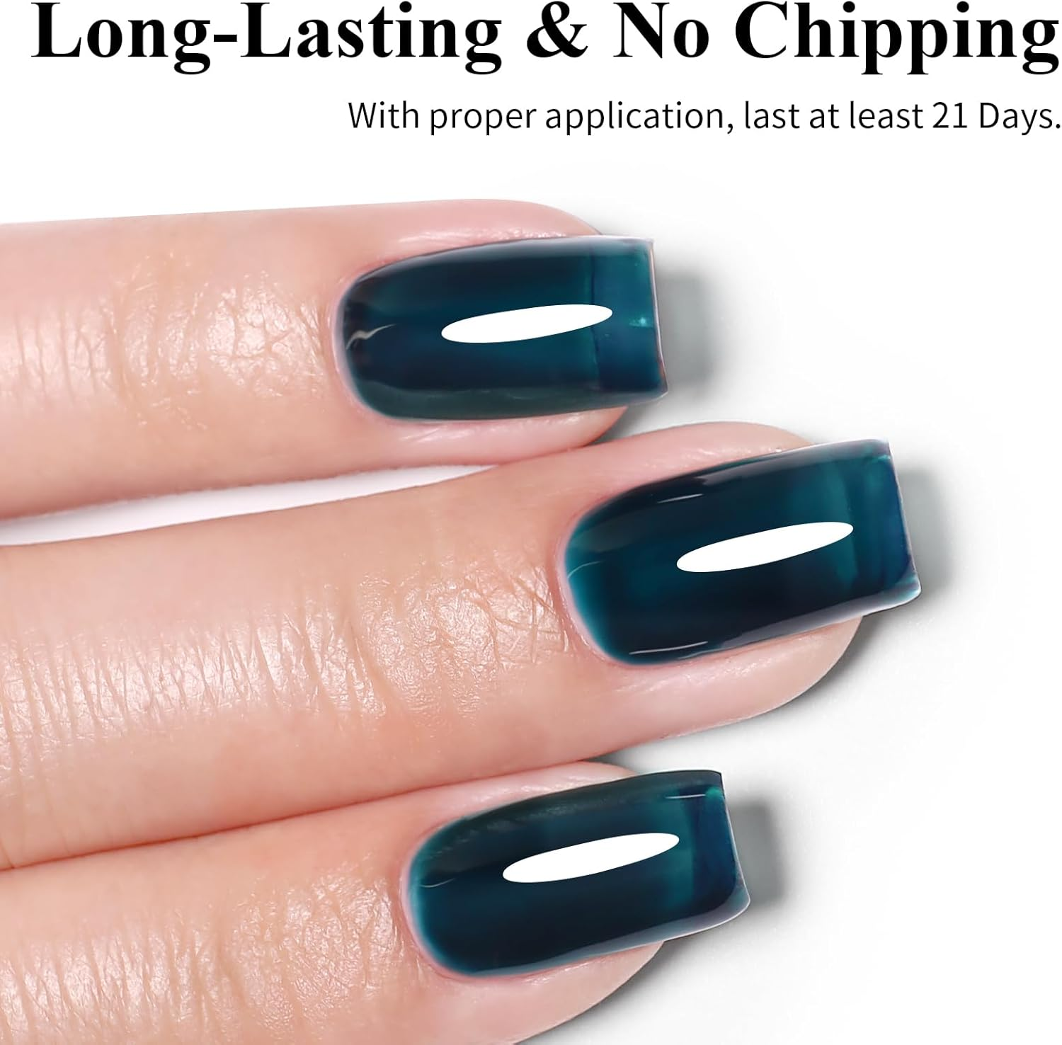 Aegean Blue Gel Nail Polish, 1 Pcs 0.5 Fl Oz Translucent Blue Green Gel Nail Polish Color Soak off Gel Polish Nail Art Manicure Salon DIY Nail Lamp Gel Nail Design Christmas Halloween Decoration image number 2