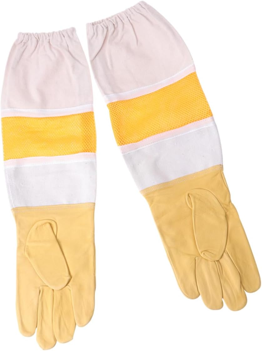 Gatuida Breathable Beekeeping Prevent Gloves XXL Golden Anti-Bee Protective Sleeves Professional Apiculture Equipment for Men and Women with Ventilated Design and Maximum Dexterity image number 5