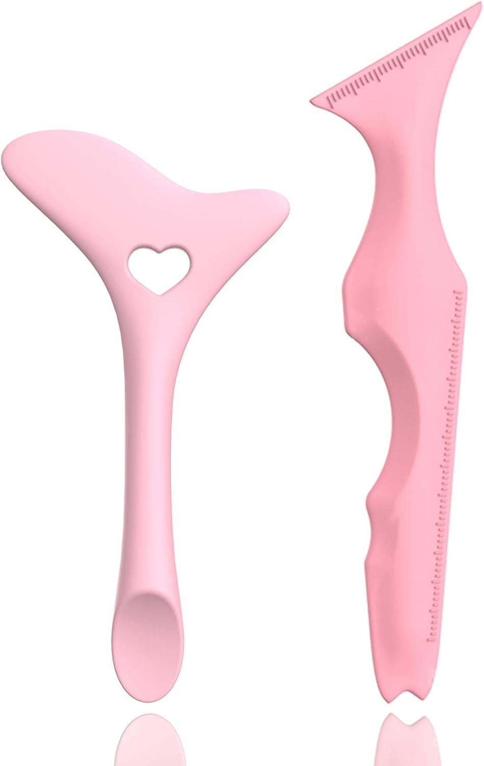 2PCS Silicone Eyeliner Tool and Eye Makeup Aid Set, Precision Eyeliner Guide with Measurement Markings and Sharp Angled Tip, Mascara Protection Shield, Eyeliner Application Helper, Lipstick Shaping