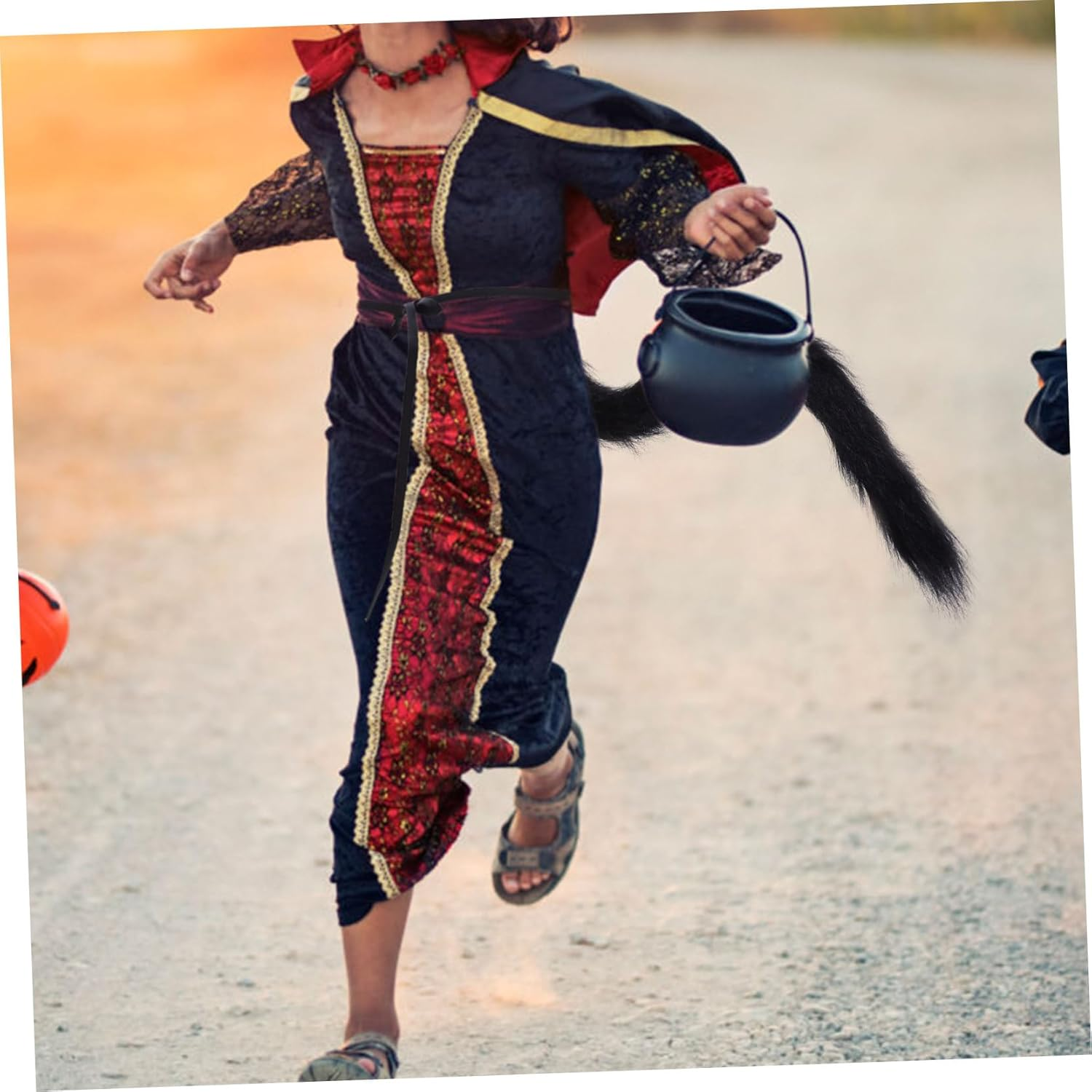 1Pc Faux Tail Dress up Kitten Accessories Black Outfits Girls Clothing Cosplay Cat Tail Halloween Cat Outfit Fox Cosplay Tail Cat Cosplay Decor Costume Party Prop Halloween Prop - Black image number 6