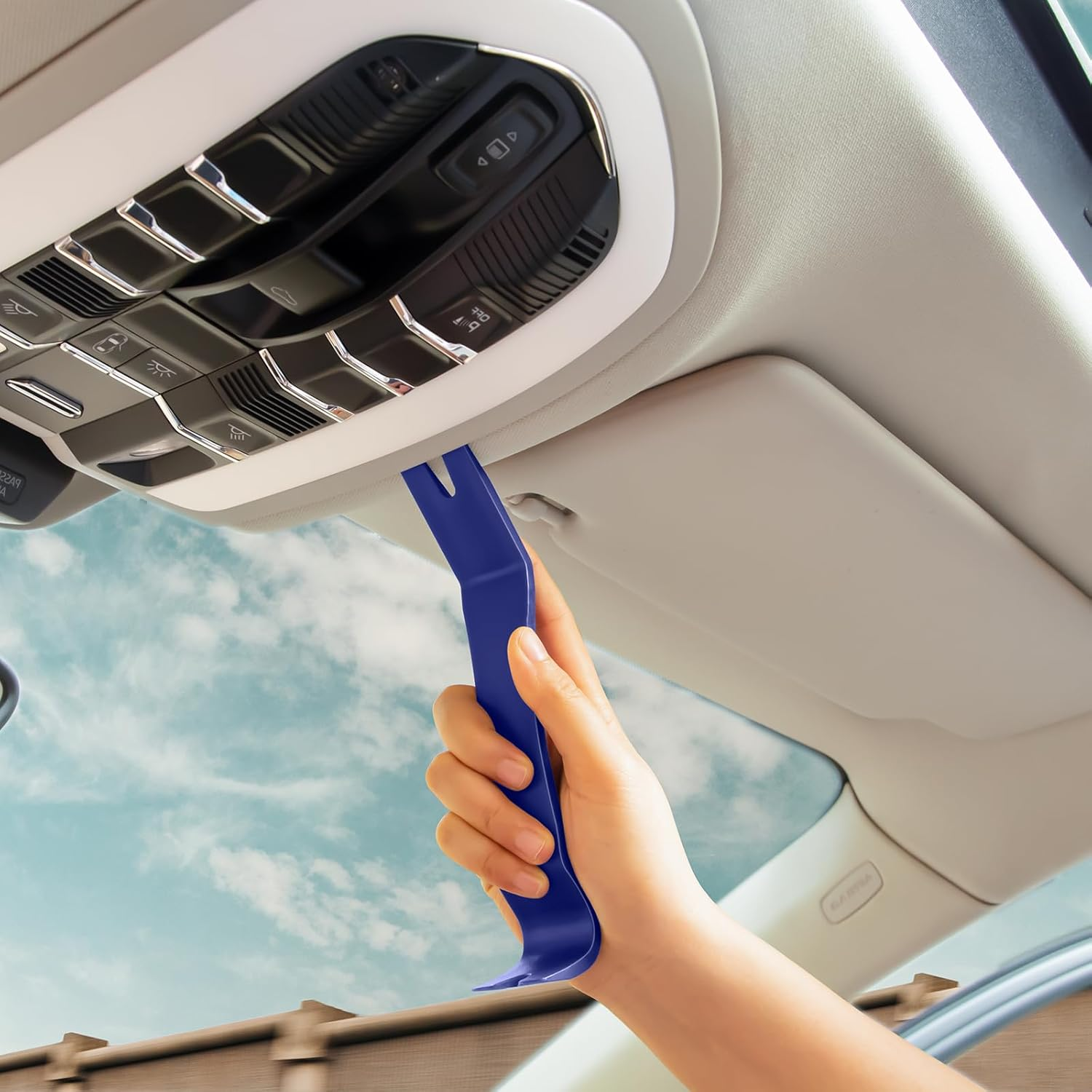 XBRN Auto Trim Removal Tool Kit,13 Pcs Car Panel Door Window Tools Kit,Auto Clip Fastener Remover Pry Tool Set Blue image number 3