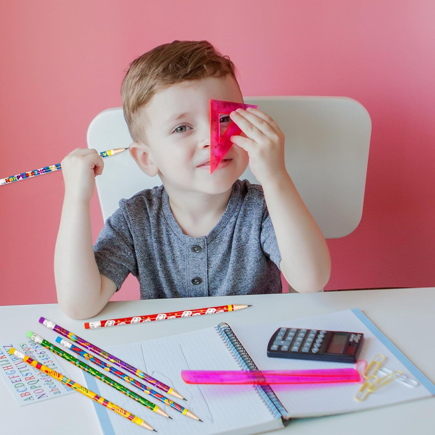 Happy Birthday Pencils 50PCS Wooden Pencil with Eraser Classroom Teacher Award for Kids image number 1