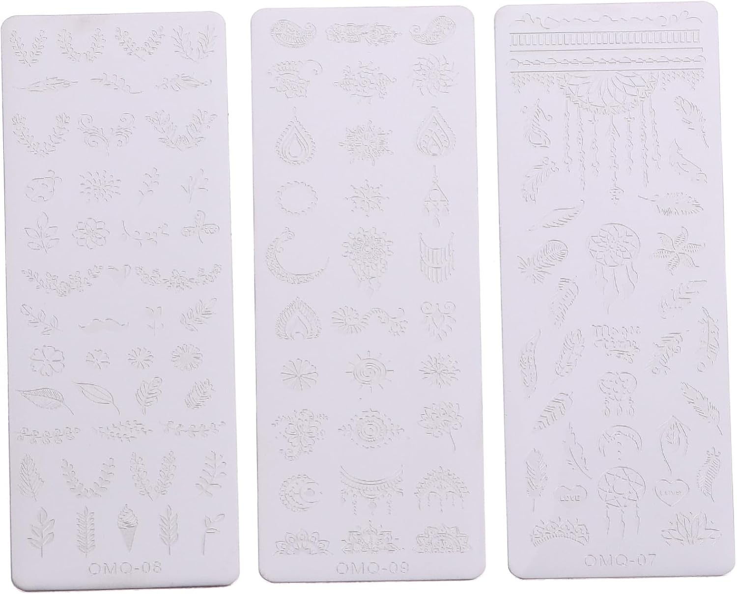 MUCKLILY 3Pcs Nail Art Print Template Metal Nail Stamper Plates Flower Art Stencils for DIY Manicure image number 3