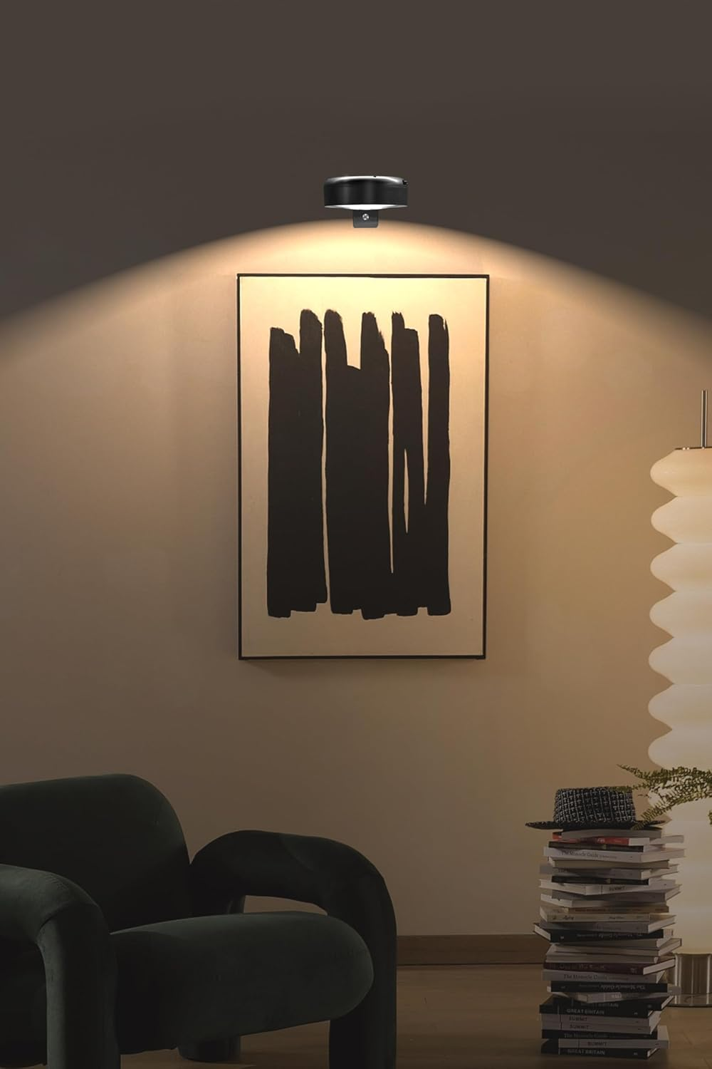 Wireless Picture Light, Battery Picture Light with Remote Control, USB Rechargeable, Painting Lighting with Battery 2000 Mah (Black) image number 1