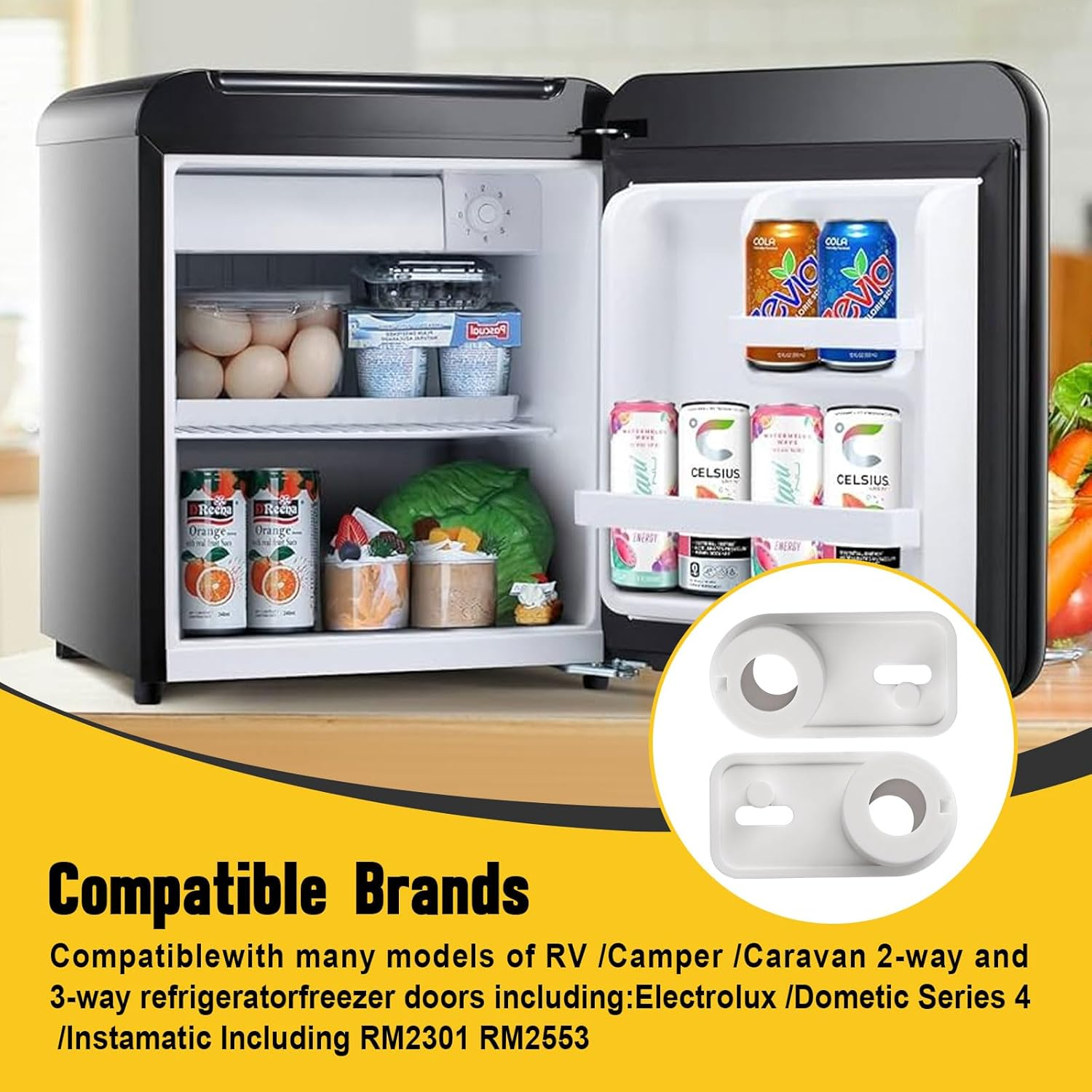 Upgrade for Dometic Freezer Door Spring Housing, Pair of Rv Refrigerators Parts 2002236004 2002236012 Fit for Electrolux/Dometic Series 4/Instamatic Rv/Camper/Caravan 2-Way 3-Way Freezer Doors image number 4