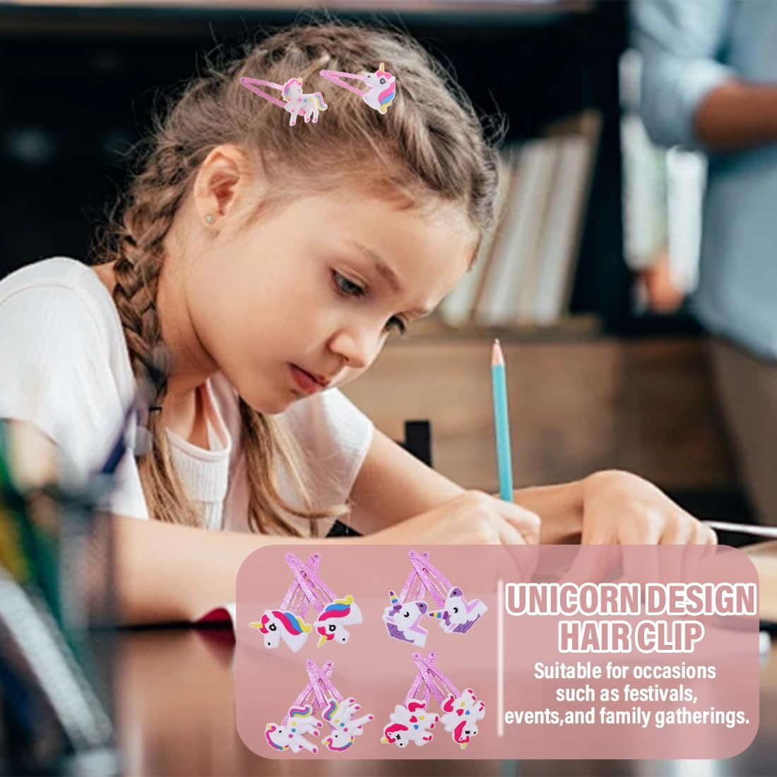 Pack of 18 Hair Clips Girls, Unicorn Butterfly Rainbow Flowers Hair Accessories, Cartoon Clips Children, Cute Hair Clip Small for Girls Children Baby Gift