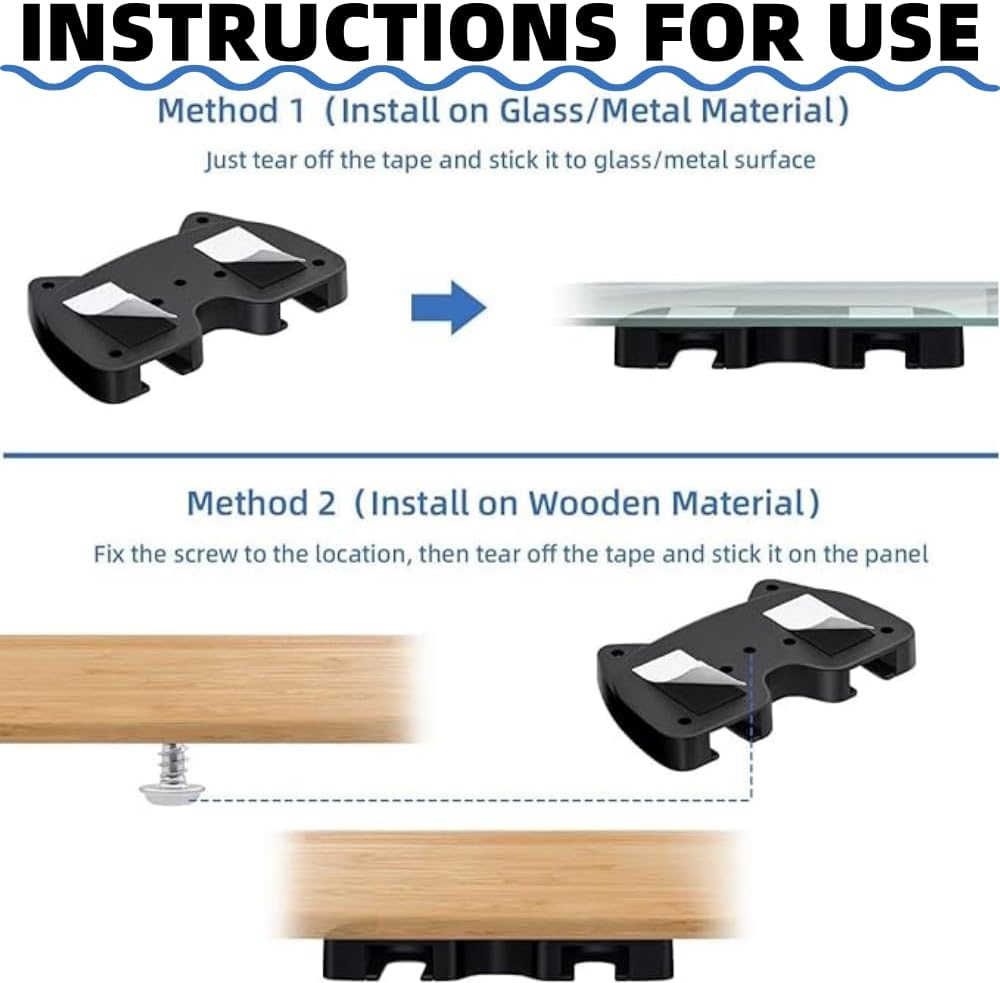 Jindizi 2PCS Under-Desk Controller Holder,Compatible with PS4 Compatible with PS5 ABS Controllers Black,Under Desk Mount image number 3