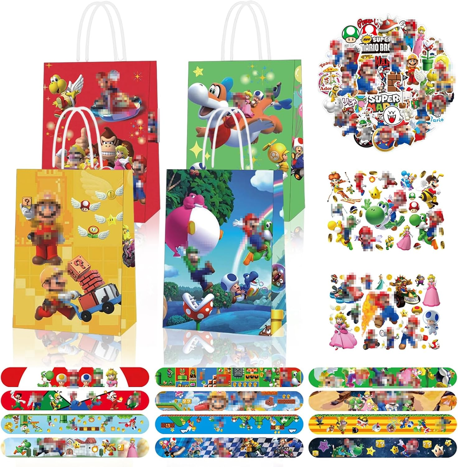 Cartoon Party Bags Children'S Birthday, Cartoon Slap Bracelets, Cartoon Gift Bags, Cartoon Stickers, Cartoon Tattoo Children, Cartoon Theme Party Decorations for Boys and Girls, Fans image number 5