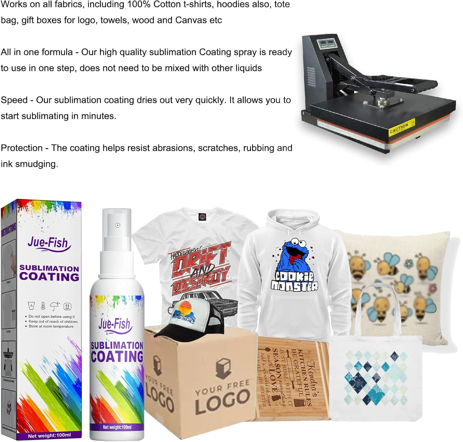 Sublimation Coating Spray, 100Ml, Enhances Ink Adhesion, for Cotton, Wood, Carton