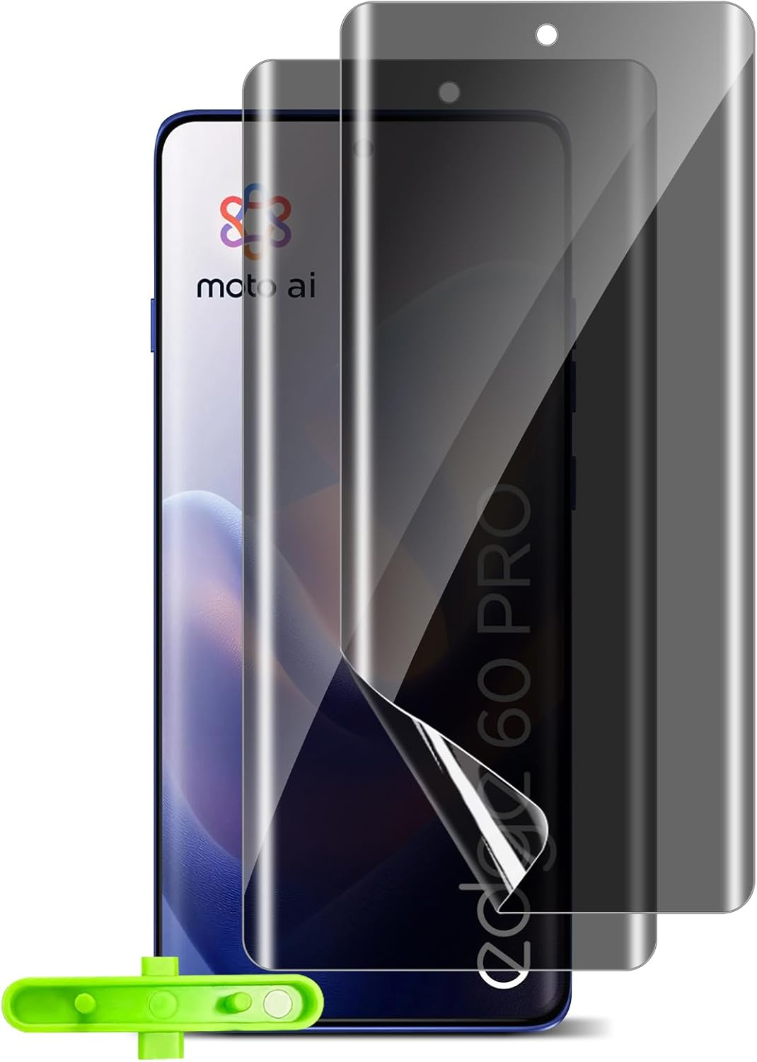 Heeyeal Pack of 2 Privacy Screen Protectors Compatible with Motorola Edge 60 Pro 5G, TPU Privacy Screen Protector, with Installation Tool, Scratch-Resistant Privacy Film for Motorola Edge 60 Pro 5G image number 1