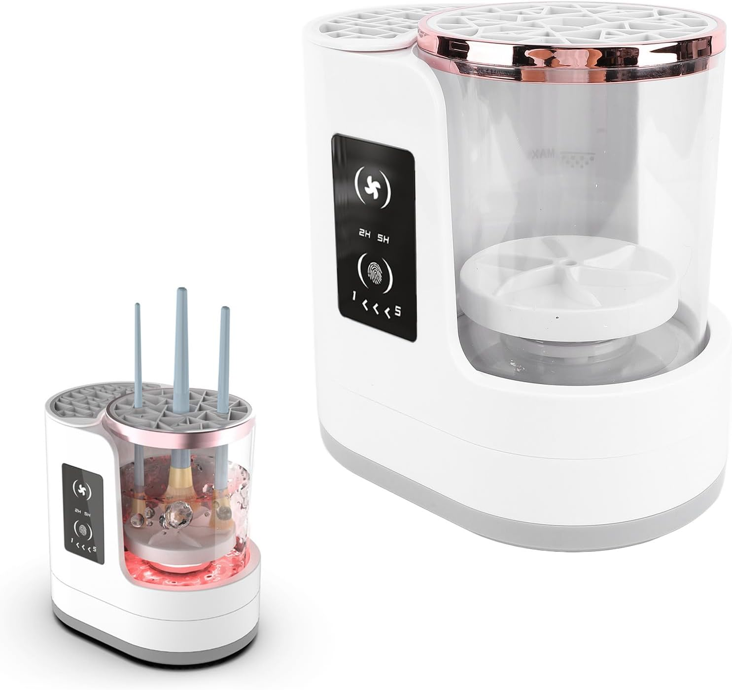 Electric Makeup Brush Cleaner, Cosmetic Brush Cleaner, Detachable Makeup Brush Cleaner Dryer Machine with 2H 5H Timer, Automatic Makeup Brush Cleaner for All Size Makeup Brush image number 6