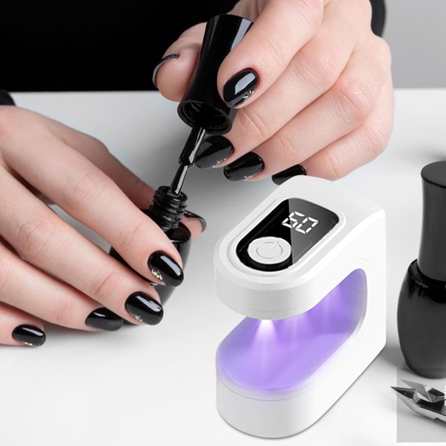 Small UV Light for Nails - Gel Polish Dryer USB Charging,2 Timing Modes Portable Curing UV Nail Light for Manicure Salon Practice Home Travel