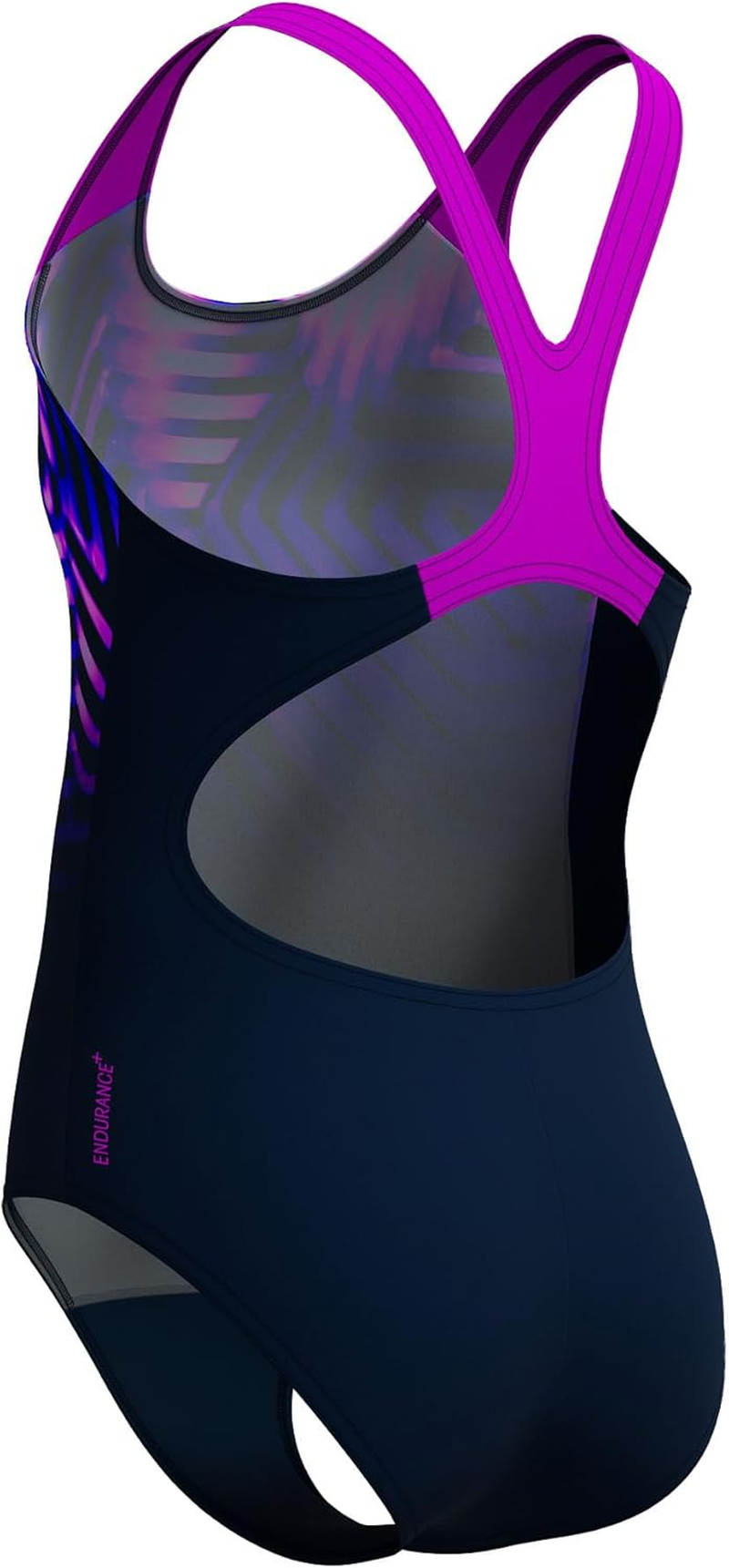 Speedo Girl'S Digi Placement Splashback One Piece Swimsuit, Diva, 13-14 image number 3
