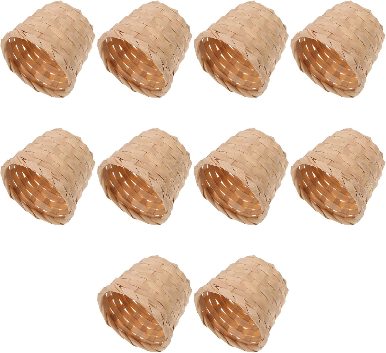 Angoily Versatile Bamboo Storage Baskets 10Pcs for Fruits Snacks Decor Rustic Design image number 3