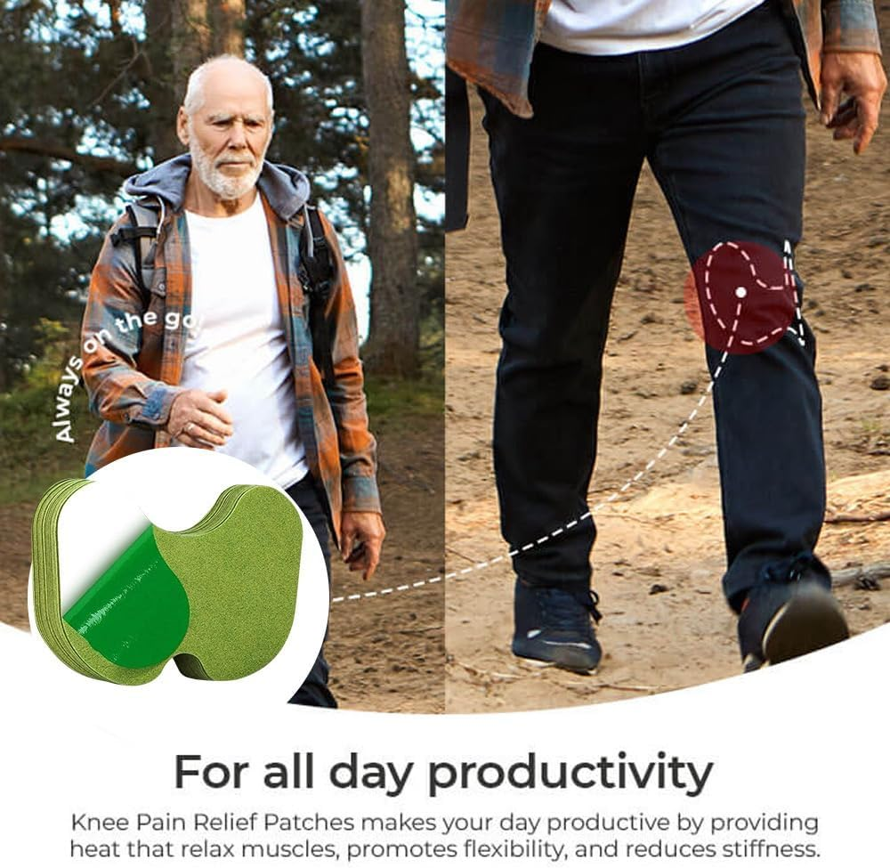 60Pcs Knee Patches, Relief Patch for Knee,Warming Herbal Patches for Knee Patch Paste Long Lasting Relief of Joint Uncomfortable Wormwood Extract Sticker for Knee,Back,Neck,Shoulder image number 4