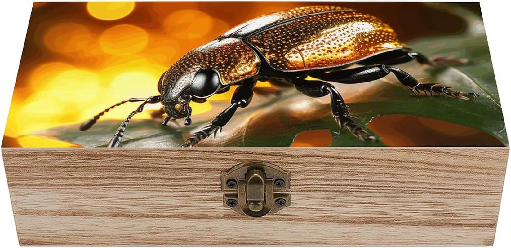 Ladybug Wooden Box Wood Wedding Keepsake Boxes with Lids Small Decorative Boxes Lightweight Wooden Memory Storage Box for Crafts Keepsakes Jewelry Photo Letter Storage image number 1