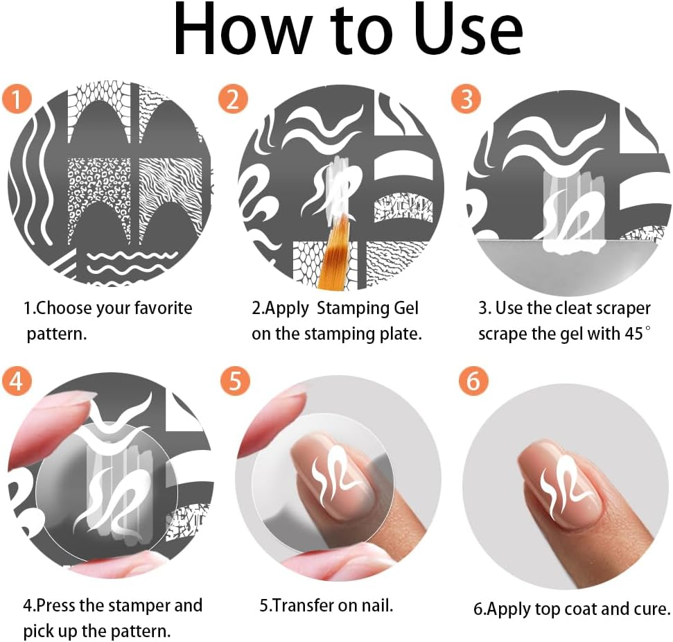 PH Pandahall 2Pcs French Line Print Nail Art Template Swirl Line Pattern Nail Stamp Plate Stainless Steel Image Plate Texture Nails Stencil Set for Women DIY Printing Decor 5.7X3.7 Inch image number 3