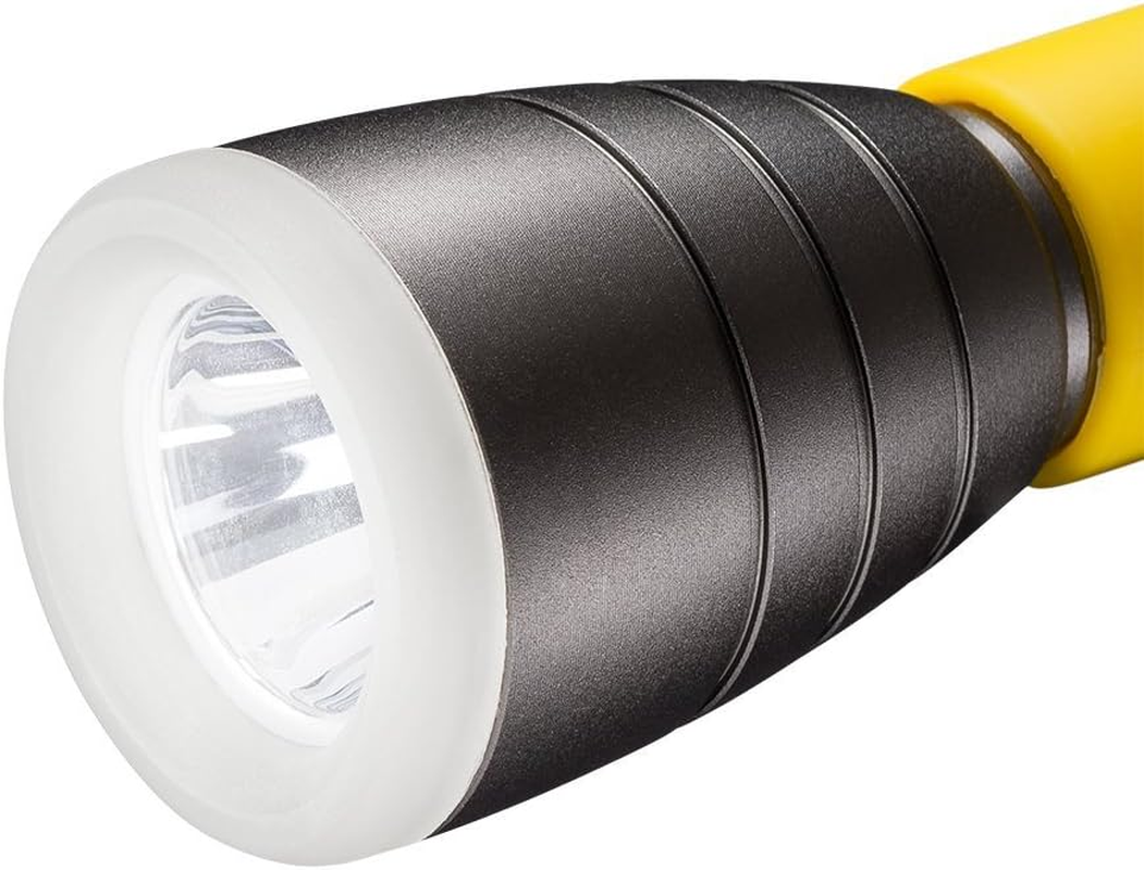 VARTA Outdoor Sports F20 LED Torch with 2 X AA Batteries, Light with Two Light Modes, Torch with Rubberised Handle, Very Robust, Yellow image number 1