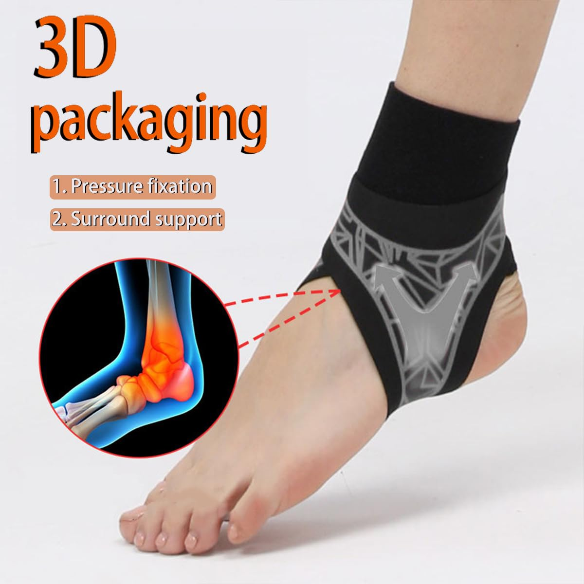 Ankle Support Brace， Open-Heel Ankle Brace with Adjustable Straps for Sports Protect, Plantar Fasciitis, Achilles Tendonitis, Ligament Damage, Injury Recovery，Male and Female,No Distinction between Left and Right (1, Gray, L/XL) image number 6