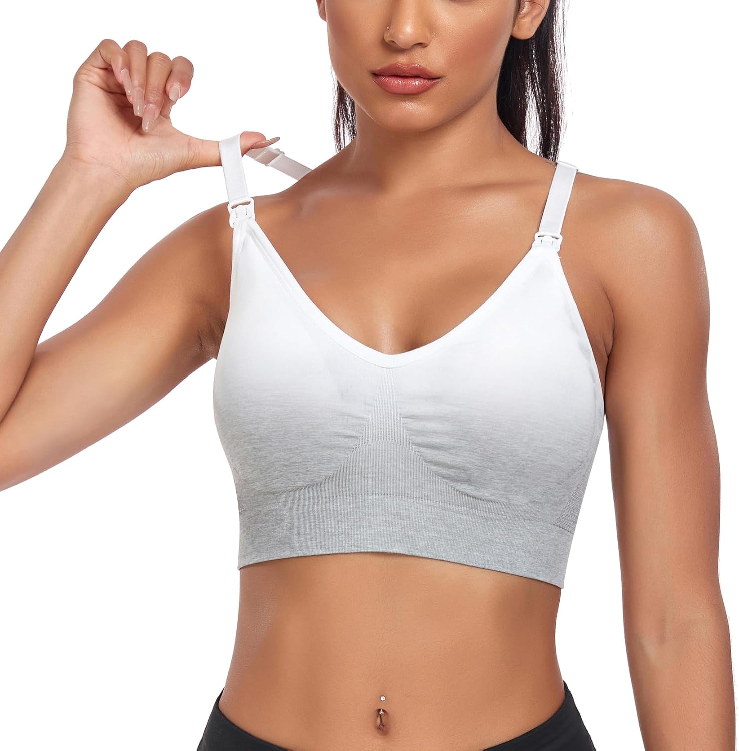 Suekaphin 3 Pack Sports Nursing Bra Full Cup for Breastfeeding,Maternity Sleeping Wirefree Nursing Bra image number 6