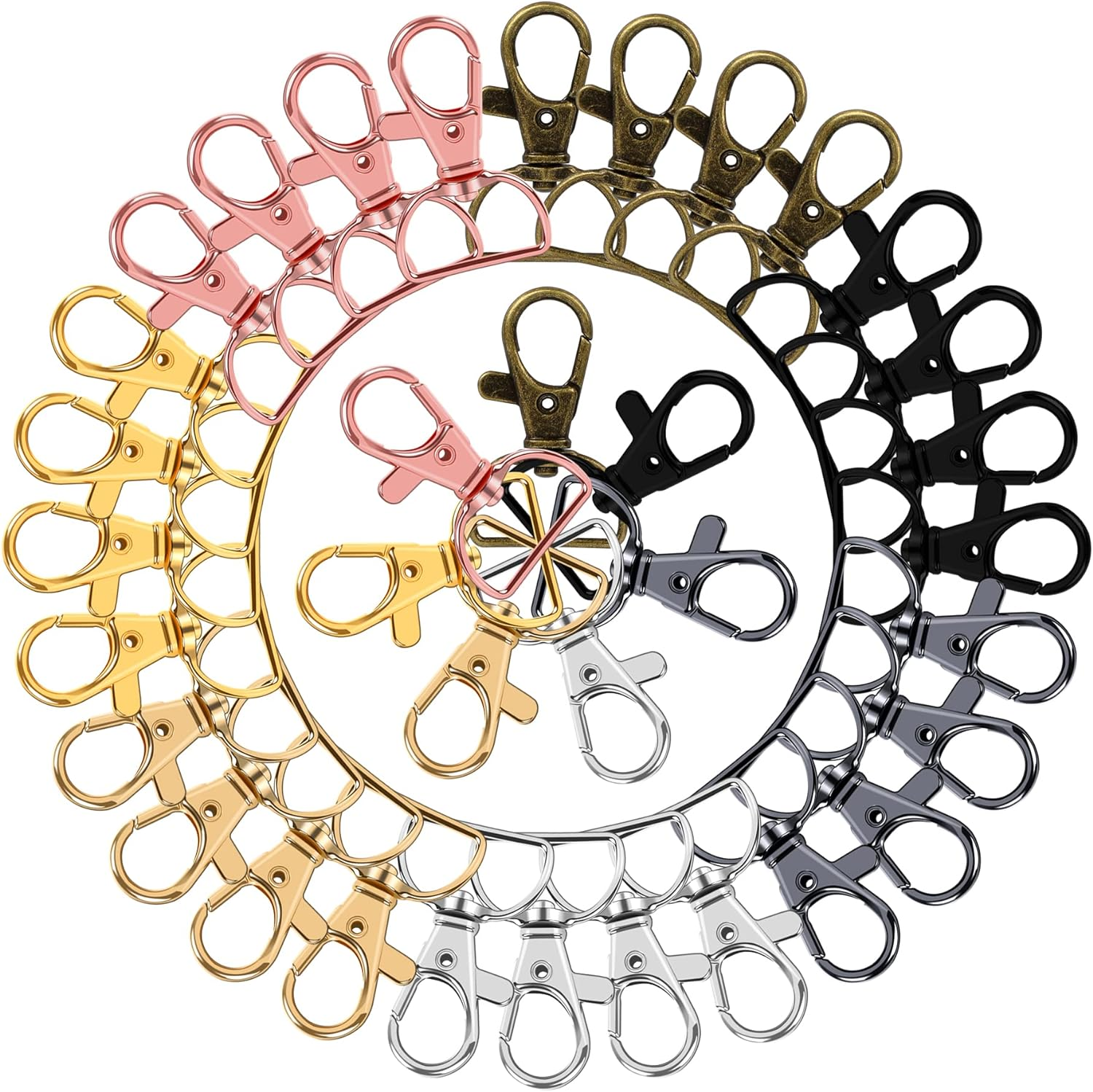 50PCS Swivel Clasps Lanyard Snap Hooks, Premium Key Chain Clip Hook Lobster Claw Clasp for Keychain Sewing Projects (3/4&rdquo;Inside Width) (Silver)