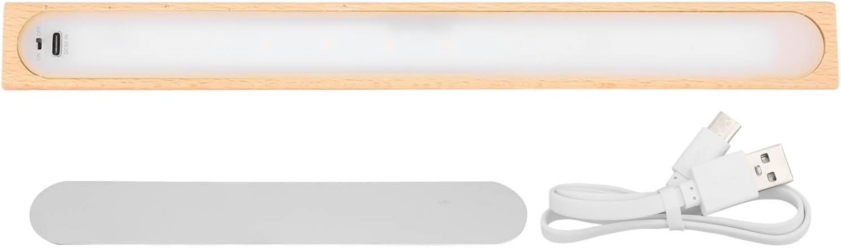 Under Cabinet Light Wooden Wireless Magnetic LED Night Light Strip for Wardrobe Cabinet Cupboard image number 5