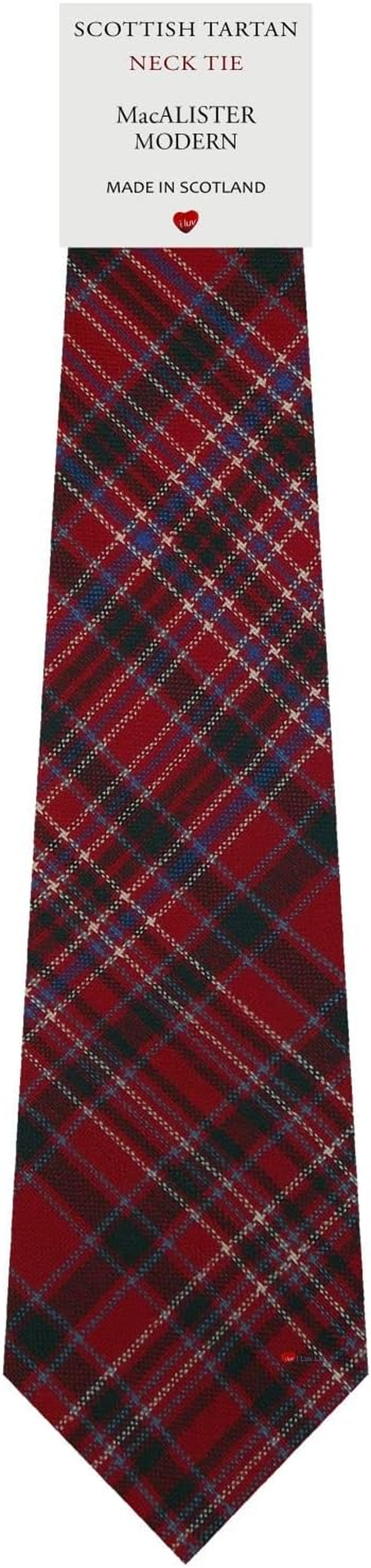 Mens All Wool Tie Woven and Made in Scotland in Macalister Modern Tartan image number 1