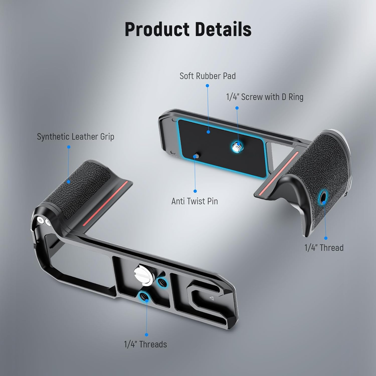 NEEWER Zf Handgrip L Shape Grip for Nikon Z F, Ultra Thin Retro Formfitting Camera Mounting Baseplate with Handle & Aluminum Shutter Button Cap, Compatible with Arca Swiss Tripod Fluid Head, CA073 image number 5