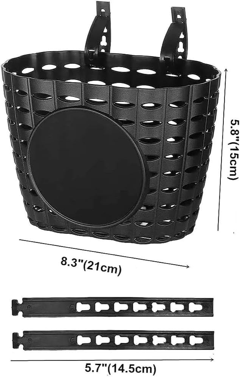Unron Kids Bike Basket &ndash; Adjustable Straps for Easy Installation &ndash; Durable Plastic Bicycle Basket for Kids &ndash; Front Handlebar Baskets for Toddlers &ndash; Black image number 1