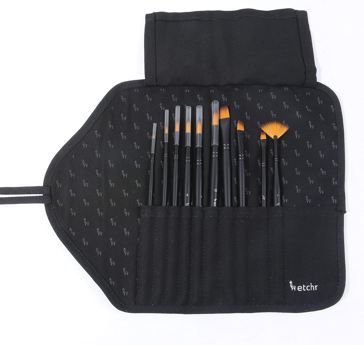 Etchr Professional Watercolor Paintbrushes - 10 Assorted Watercolor Paint Brushes in Carry Case - Quality Vegan -Friendly Watercolor Brush Set - Artist Brushes image number 4