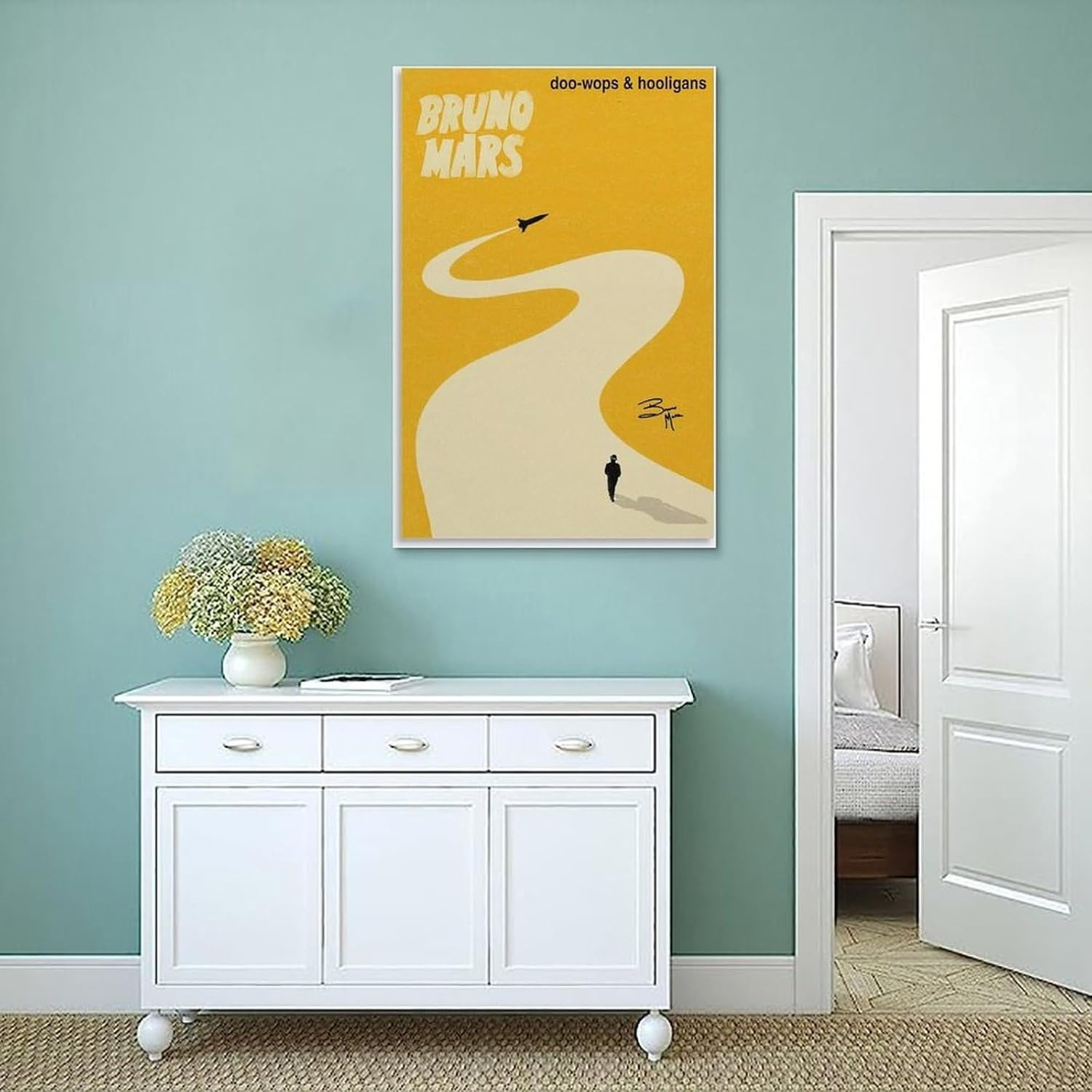 XSERWFE Bruno Mars Doo-Wops & Hooligans Music Album Art Personality Poster Canvas Poster Wall Art Decor Living Room Bedroom Decoration Posters 12X18Inch(30X45Cm) Unframe-Style image number 1