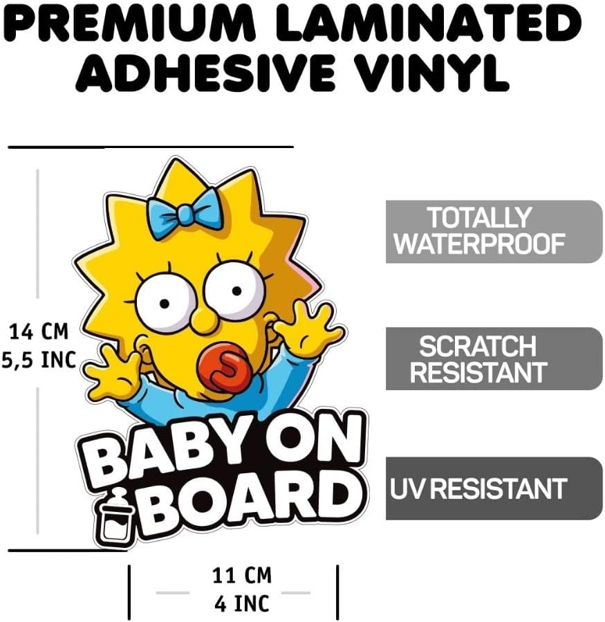 Y2K Baby on Board Sticker for Car (2 PCS) - Safety Signs, Decals, Funny Maggie Sticer 5.5X4 Inch image number 1