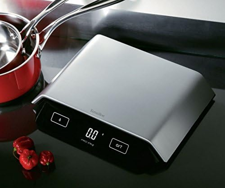 Terraillon 13792 Macaron Kitchen Scales, Tare, Liquid Conversions, Anti-Dust Coating, 10 Kg Capacity, Supreme, Silver/Black, Stainless Steel image number 5