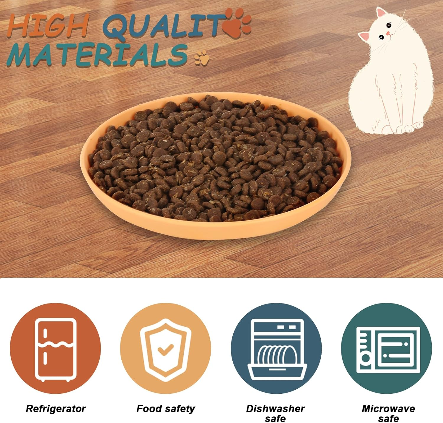 Pack of 12 Flat Feeding Bowls, Cat Food Bowls, Cat Feeding Bowls for Cat Food Bowl, Flat Cat Bowl, Cat Bowls, Cat Plates, Drinking Bowl, for Dry Wet Food image number 3