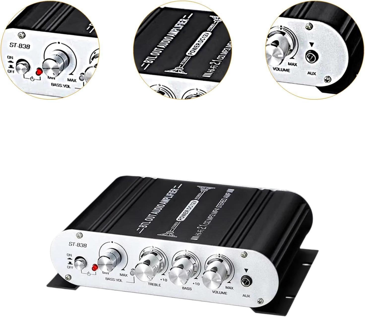 Magideal Audio Power Amplifier, 2.1 Channel Stable, for TV Home Speakers image number 3