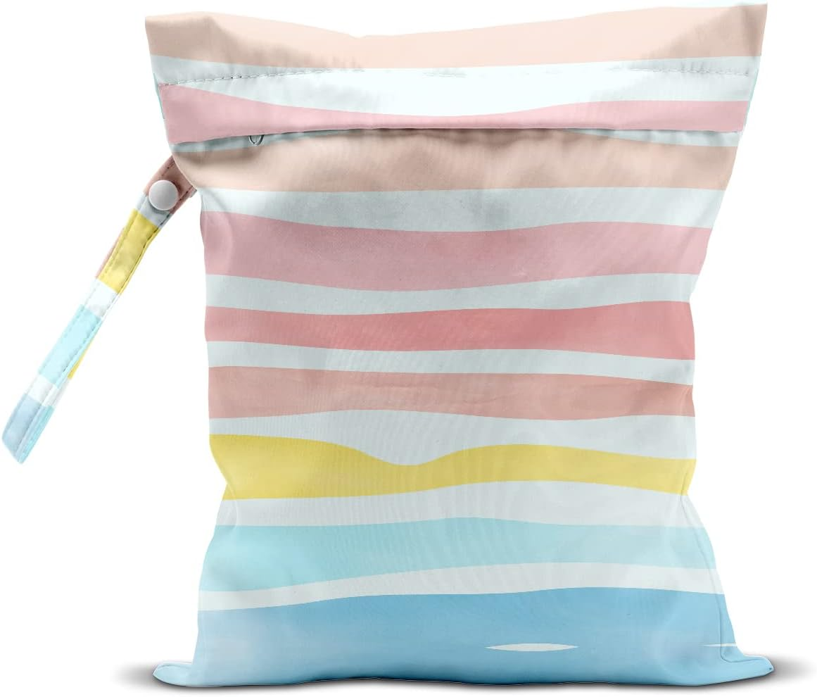 Zcyxuuw Wet Bag, Wet Dry Bag, Wet Bag for Swimsuit, Travel, Beach, Pool, Diapers, Dirty Yoga Gym Clothes, Makeup Bag, Waterproof Reusable Beach Bag Ocean Decor Starfish Sea Horse Anchor