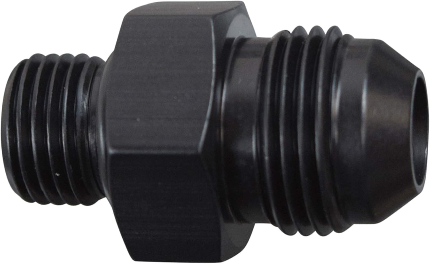 -8AN Flare to 6 Oring ORB Male Fuel Pump Rail Adapter Fitting Flare Hose F08AN060R Army Navy Plumbing Oil Straight Thread Regulator Port Fluid End Black Anodized image number 4