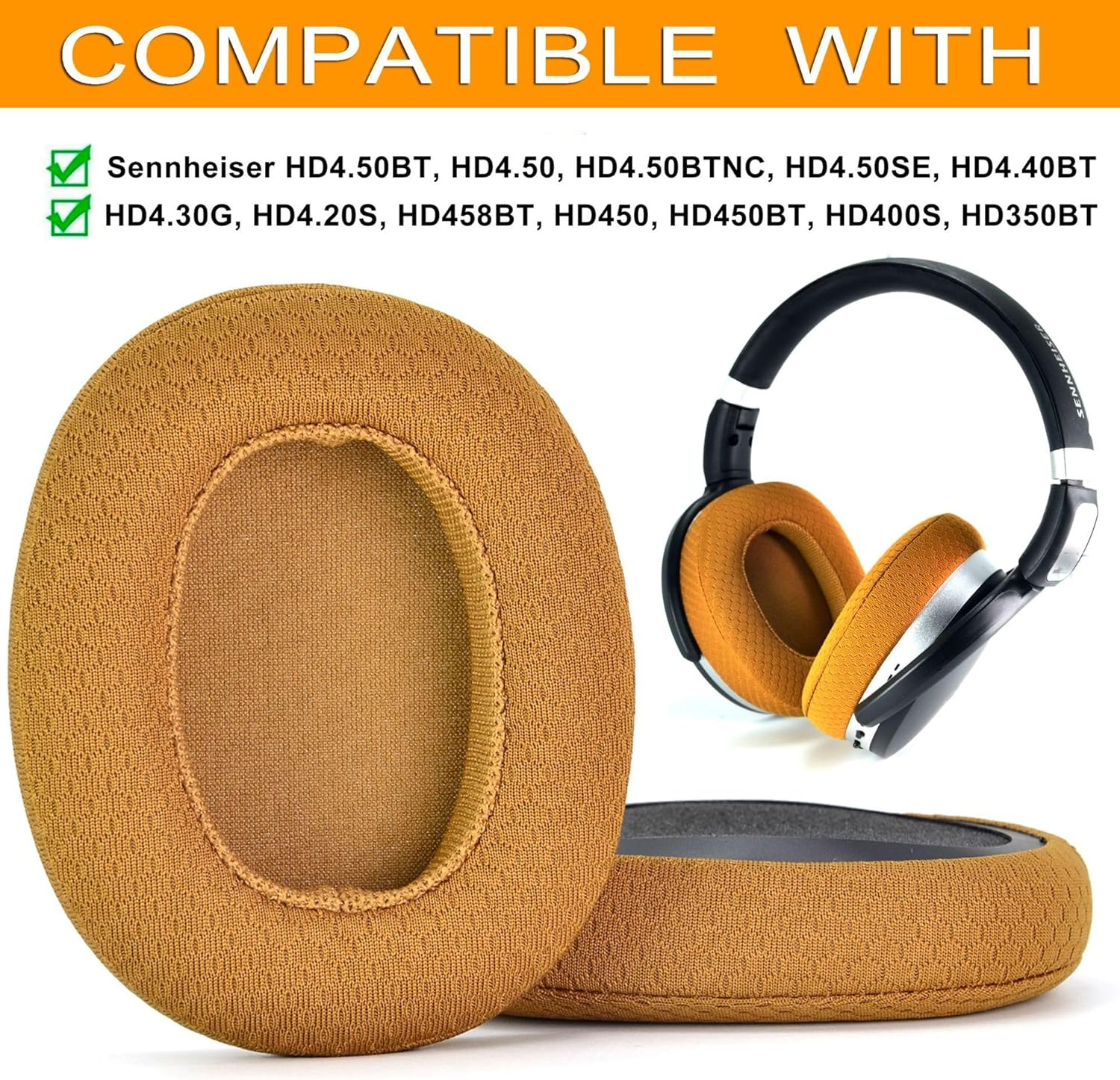 Minhutya   4.50 4.40 Earpads, Replacement Ear Pads Cushion for House of   4.50 Headphone Cover.   4.40 Pads (Brown) image number 2