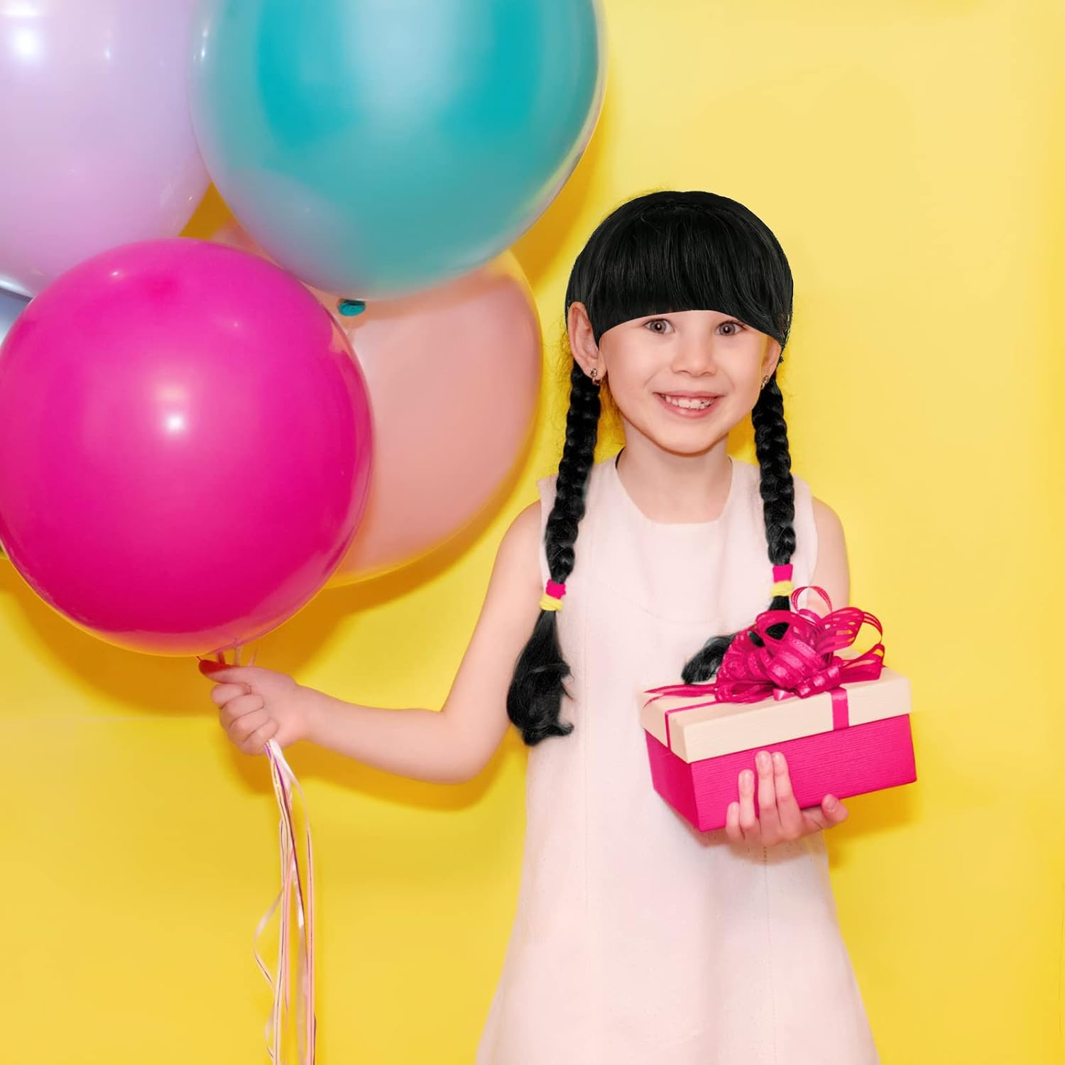 Cosplay Braided Wig Hair - Soft Wednesday Merchandise Wig Heat Resistant for Girl Kids Women Cosplay Party Costume 60Cm (A)