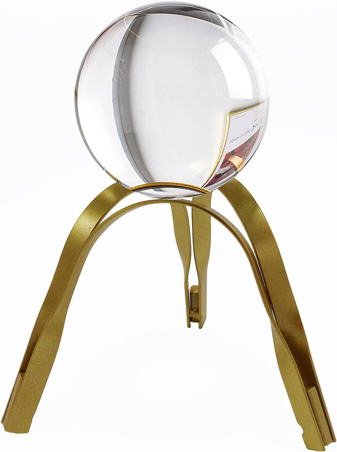 E-Isata Modern Abstract Art Crystal Ball with Gold Iron Stand Decorative Ornaments for Living Room Bedroom TV Cabinet Crafts Gifts Office Home Decor (Arch) image number 4